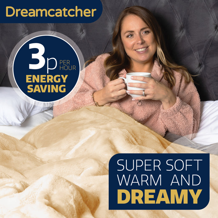 Dreamcatcher Dreamcatcher Deluxe Electric Heated Throw Faux Fur Natural Soft Heated Blanket 160 x 130cm