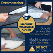 Dreamcatcher Dreamcatcher Dog Bed | Memory Foam Orthopedic Grey Medium Bolster Pet Bed