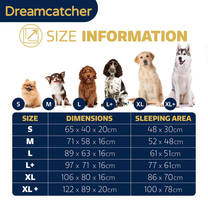 Dreamcatcher Dreamcatcher Dog Bed | Memory Foam Orthopedic Grey Medium Bolster Pet Bed