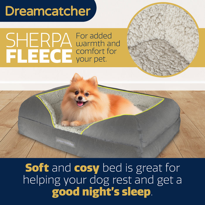 Dreamcatcher Dreamcatcher Dog Bed | Memory Foam Orthopedic Grey Small Pet Bed