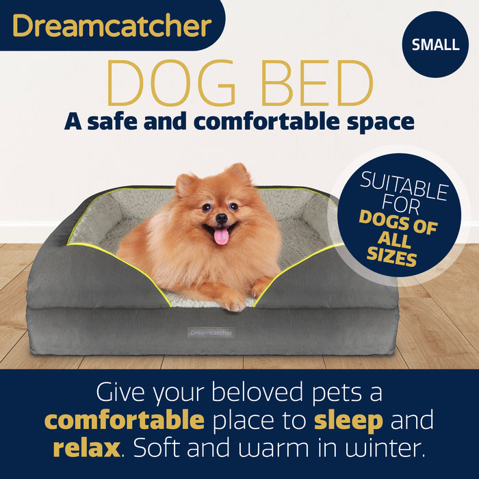 Dreamcatcher Dreamcatcher Dog Bed | Memory Foam Orthopedic Grey Small Pet Bed