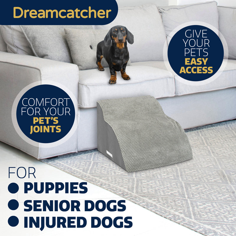 Dreamcatcher Dreamcatcher Dog Steps | 2 Stair Steps High Density Foam Pet Stairs for Bed