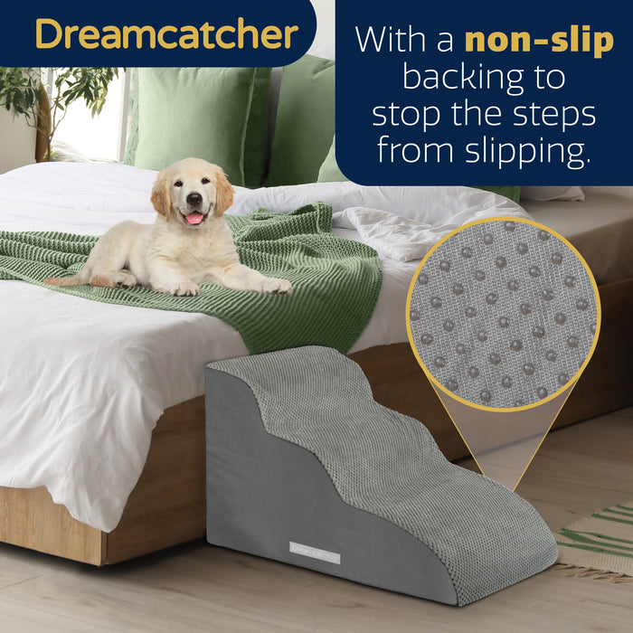 Dreamcatcher Dreamcatcher Dog Steps | 3 Stair Steps High Density Foam Pet Stairs for Bed