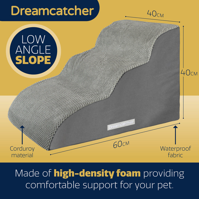 Dreamcatcher Dreamcatcher Dog Steps | 3 Stair Steps High Density Foam Pet Stairs for Bed