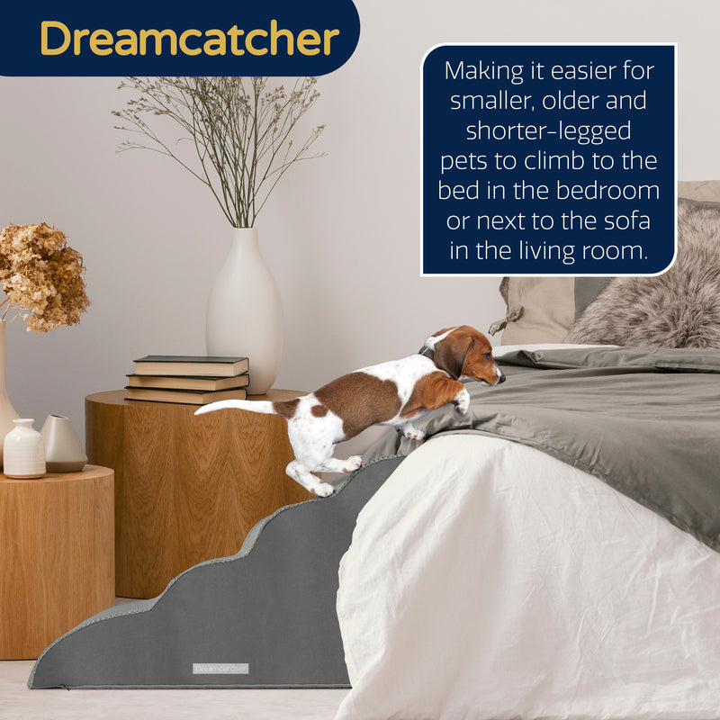 Dreamcatcher Dreamcatcher Dog Steps | 4 Stair Steps High Density Foam Pet Stairs for Bed