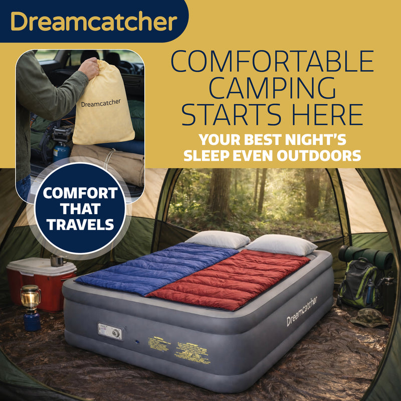 Dreamcatcher Dreamcatcher Double Air Mattress | Blow Up Inflatable Bed With Built in Pump