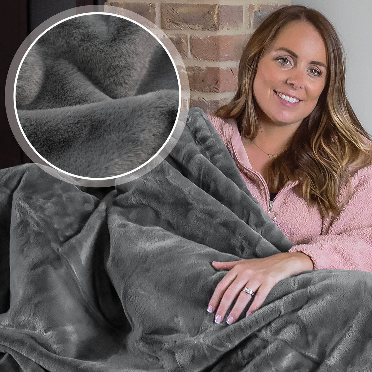 Dreamcatcher Dark Grey Faux Fur Throw Blanket | Soft Fluffy Sofa Throw ...