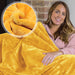 Dreamcatcher Dreamcatcher Faux Fur Throw Blanket 160 x 130 cm Soft Fleece Blanket - Gold