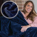 Dreamcatcher Dreamcatcher Faux Fur Throw Blanket 160 x 130 cm Soft Fleece Blanket - Navy Blue