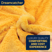Dreamcatcher Dreamcatcher Gold Faux Fur Throw Blanket | Soft Fluffy Sofa Throw