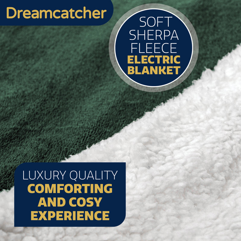 Dreamcatcher Dreamcatcher Green Electric Heated Throw | Sherpa Fleece Blanket