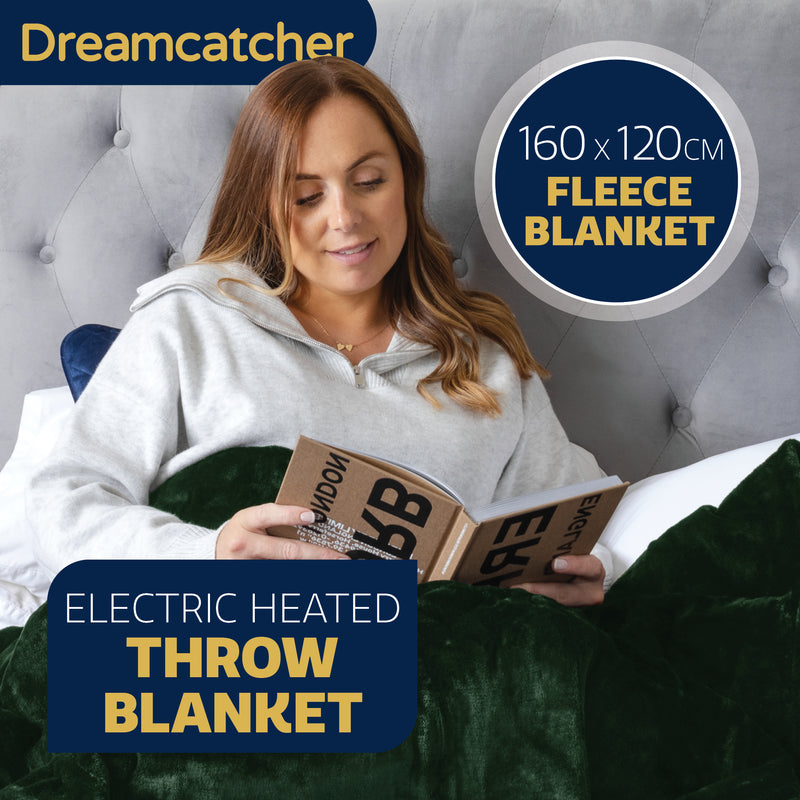 Dreamcatcher Dreamcatcher Green Electric Heated Throw | Sherpa Fleece Blanket
