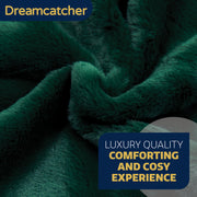 Dreamcatcher Dreamcatcher Green Faux Fur Throw Blanket | Soft Fluffy Sofa Throw