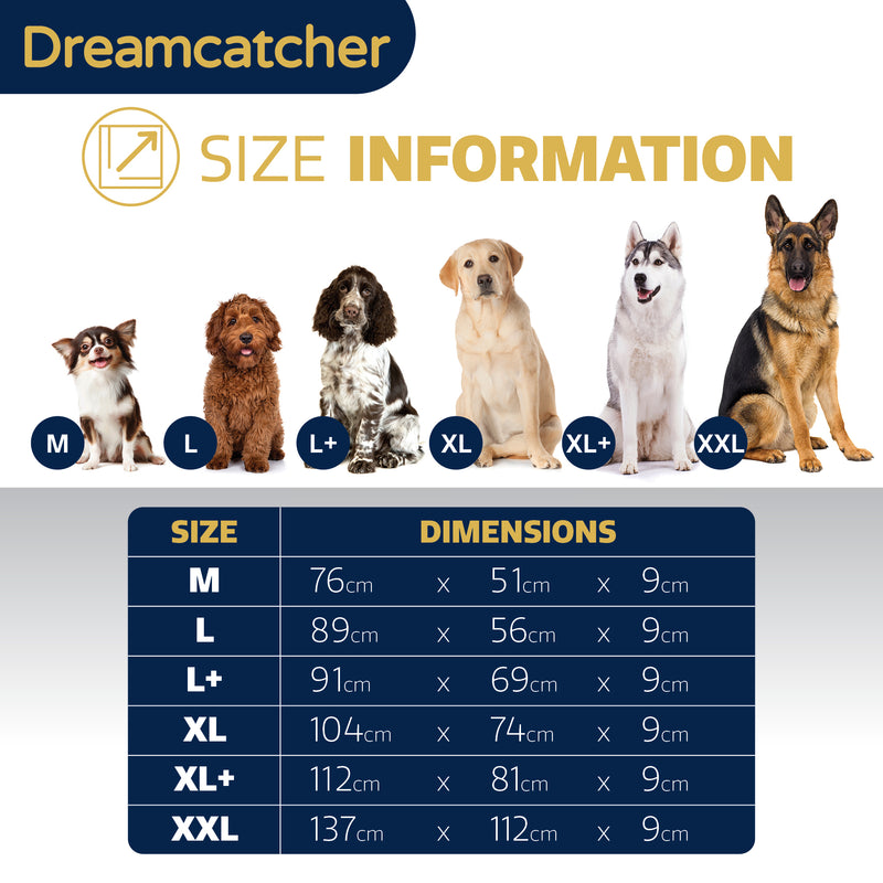 Dreamcatcher Dreamcatcher Grey Large Plus Dog Bed Orthopaedic Mattress 91x69x9cm