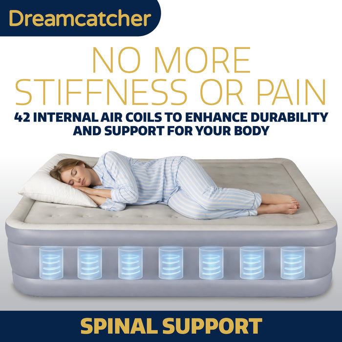 Dreamcatcher Dreamcatcher King Size Air Bed Mattress | Inflatable Blow Up With Built in Pump