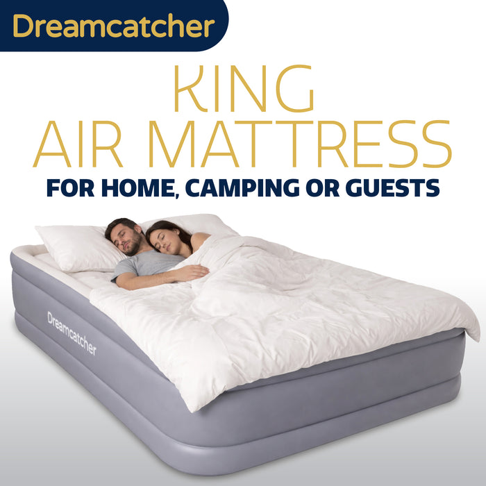 Dreamcatcher Dreamcatcher King Size Air Bed Mattress | Inflatable Blow Up With Built in Pump