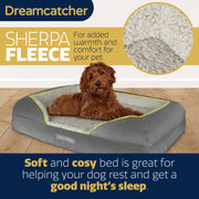 Dreamcatcher Dreamcatcher Large Dog Bed | Memory Foam Orthopedic Grey Bolster Pet Bed