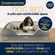 Dreamcatcher Dreamcatcher Large Plus Dog Bed | Memory Foam Orthopedic Grey Bolster Pet Bed