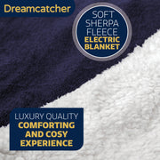 Dreamcatcher Dreamcatcher Navy Blue Electric Heated Throw | Sherpa Fleece Blanket