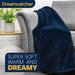 Dreamcatcher Dreamcatcher Navy Blue Faux Fur Throw Blanket | Soft Fluffy Sofa Throw