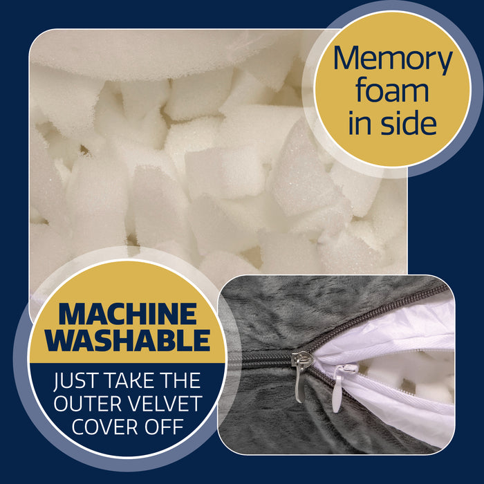 Dreamcatcher Dreamcatcher Pregnancy Pillow | Memory Foam Maternity Cushion U Shaped Grey