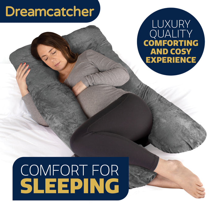 Dreamcatcher Dreamcatcher Pregnancy Pillow | Memory Foam Maternity Cushion U Shaped Grey