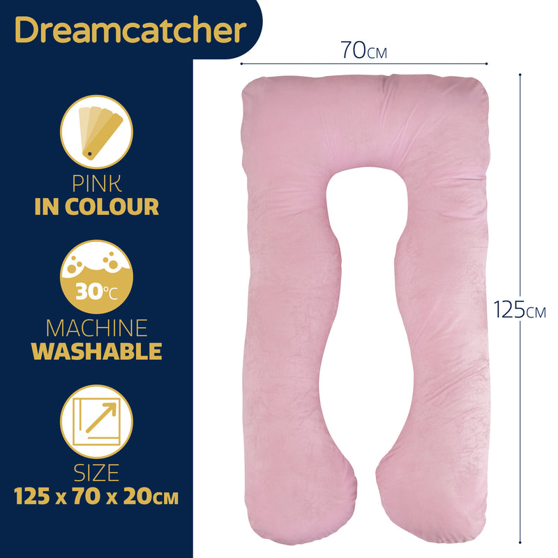 Dreamcatcher Dreamcatcher Pregnancy Pillow | Memory Foam Maternity Cushion U Shaped Pink