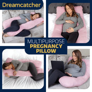 Dreamcatcher Dreamcatcher Pregnancy Pillow | Memory Foam Maternity Cushion U Shaped Pink