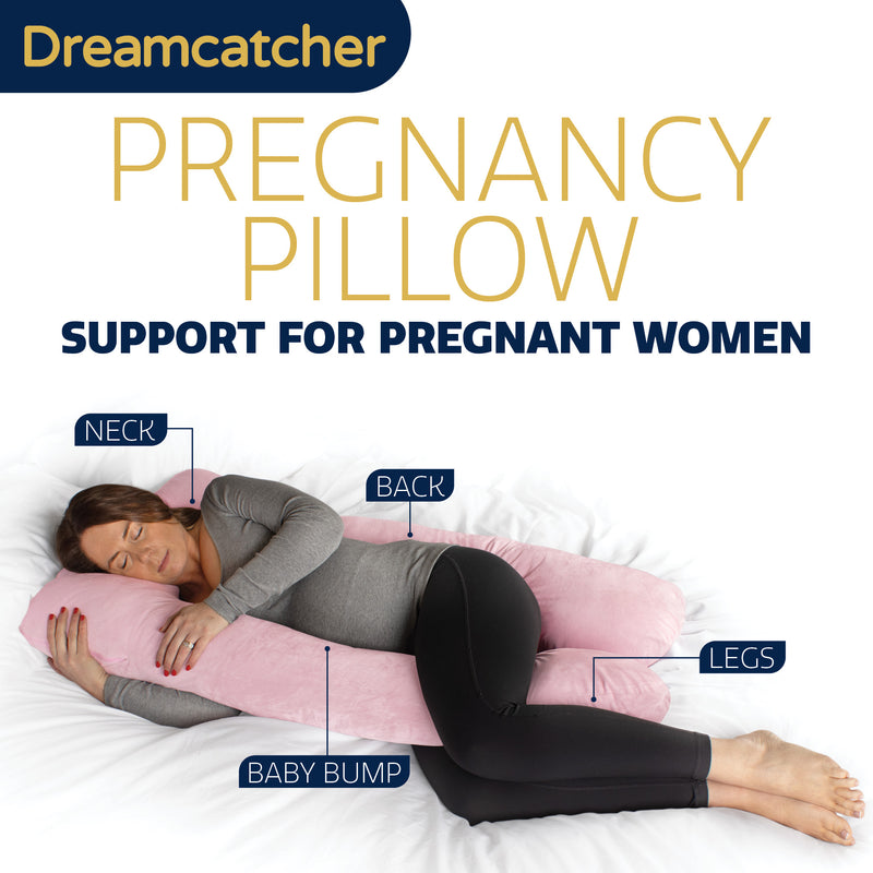 Dreamcatcher Dreamcatcher Pregnancy Pillow | Memory Foam Maternity Cushion U Shaped Pink