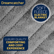Dreamcatcher Dreamcatcher Silver Electric Heated Throw | Soft Fleece Blanket with Timer
