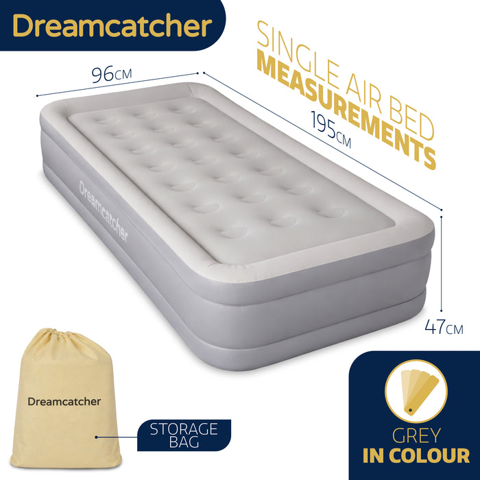 Dreamcatcher Dreamcatcher Single Airbed | Blow up Inflatable Mattress With Built in Pump