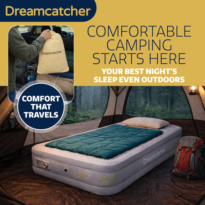 Dreamcatcher Dreamcatcher Single Airbed | Blow up Inflatable Mattress With Built in Pump
