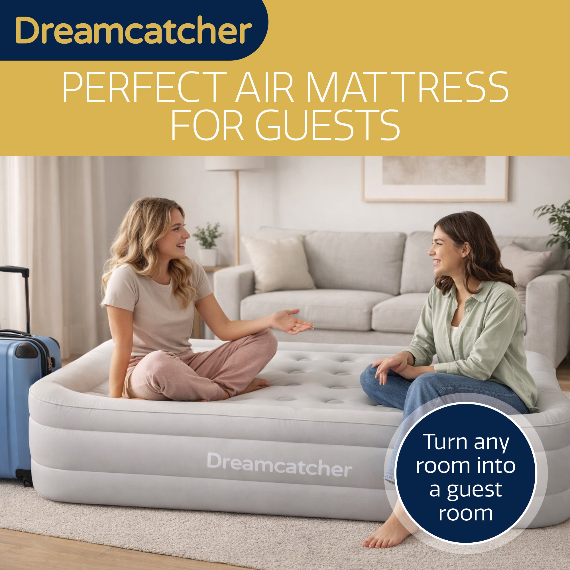 Dreamcatcher Single Airbed | Blow up Inflatable Mattress With Built in ...