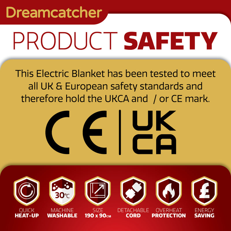 Dreamcatcher Dreamcatcher Single Electric Blanket | Fleece Fitted Heated Under Blanket