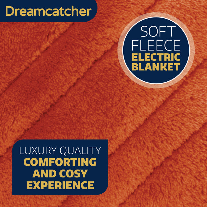 Dreamcatcher Dreamcatcher Terracotta Electric Heated Throw | Soft Fleece Blanket with Timer