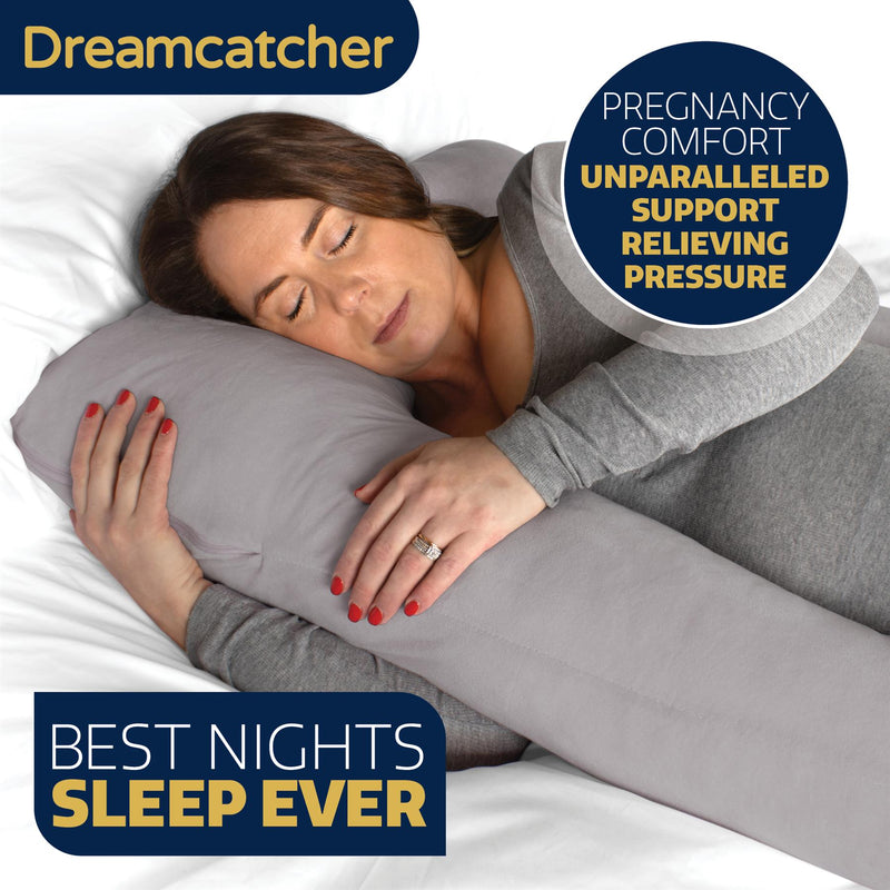 Dreamcatcher Dreamcatcher U Shaped Pregnancy Pillow | Grey Maternity Cushion 125cm
