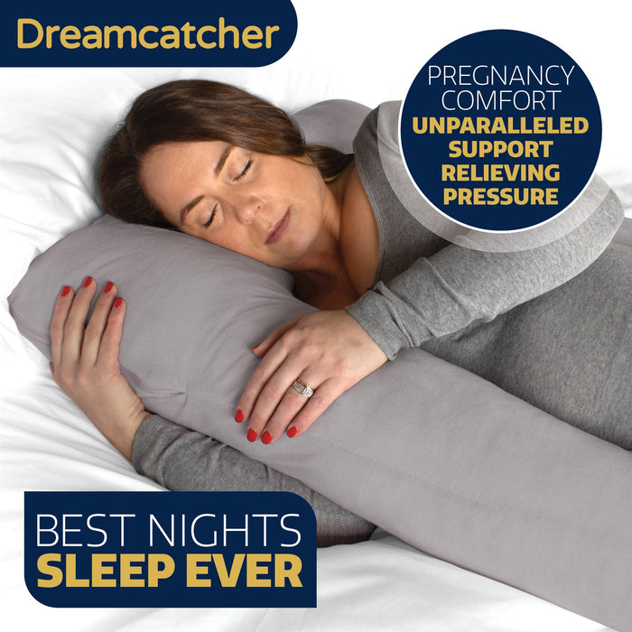 Dreamcatcher Dreamcatcher U Shaped Pregnancy Pillow | Grey Maternity Cushion 125cm