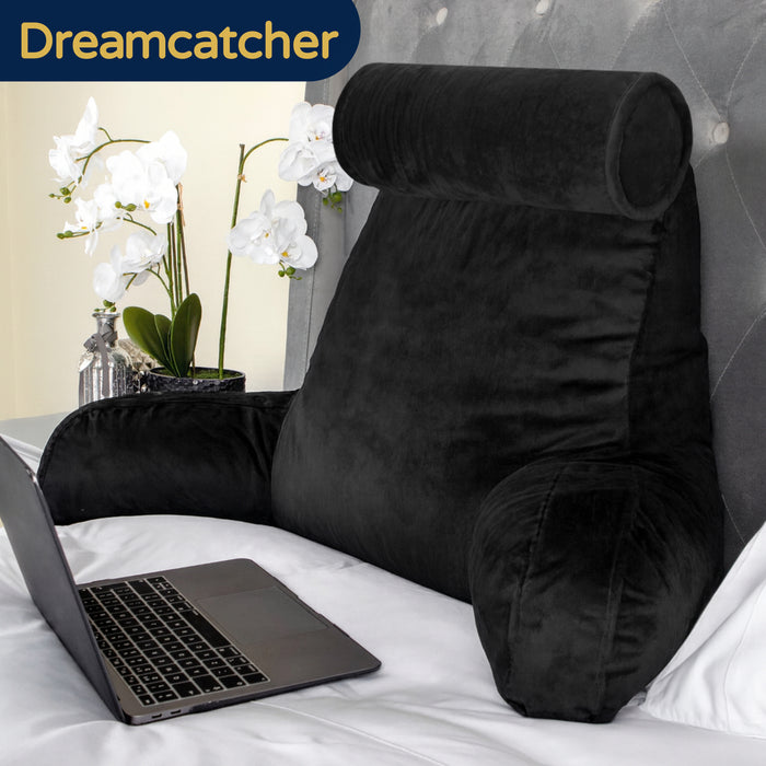 Dreamcatcher Dreamcatcher XL Cuddle Cushion Black | Back Reading Pillow with Headrest