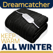 Dreamcatcher Dreamcatcher XL Electric Blanket | Black Heated Fleece Over Throw