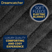 Dreamcatcher Dreamcatcher XL Electric Blanket | Black Heated Fleece Over Throw