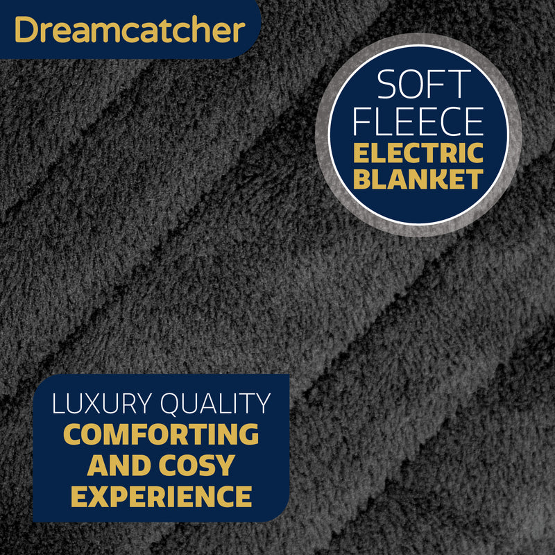 Dreamcatcher Dreamcatcher XL Electric Blanket | Black Heated Fleece Over Throw