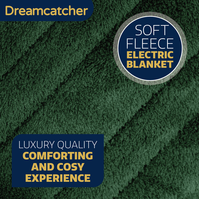 Dreamcatcher Dreamcatcher XL Electric Blanket | Green Heated Fleece Over Throw