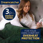 Dreamcatcher Dreamcatcher XL Electric Blanket | Green Heated Fleece Over Throw