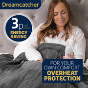 Dreamcatcher Dreamcatcher XL Electric Blanket | Grey Heated Fleece Over Throw