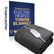 Dreamcatcher Dreamcatcher XL Electric Blanket | Grey Heated Fleece Over Throw