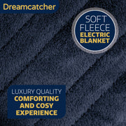 Dreamcatcher Dreamcatcher XL Electric Blanket | Navy Blue Heated Fleece Over Throw