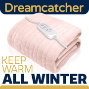 Dreamcatcher Dreamcatcher XL Electric Blanket | Pink Heated Fleece Over Throw