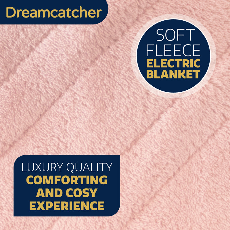 Dreamcatcher Dreamcatcher XL Electric Blanket | Pink Heated Fleece Over Throw