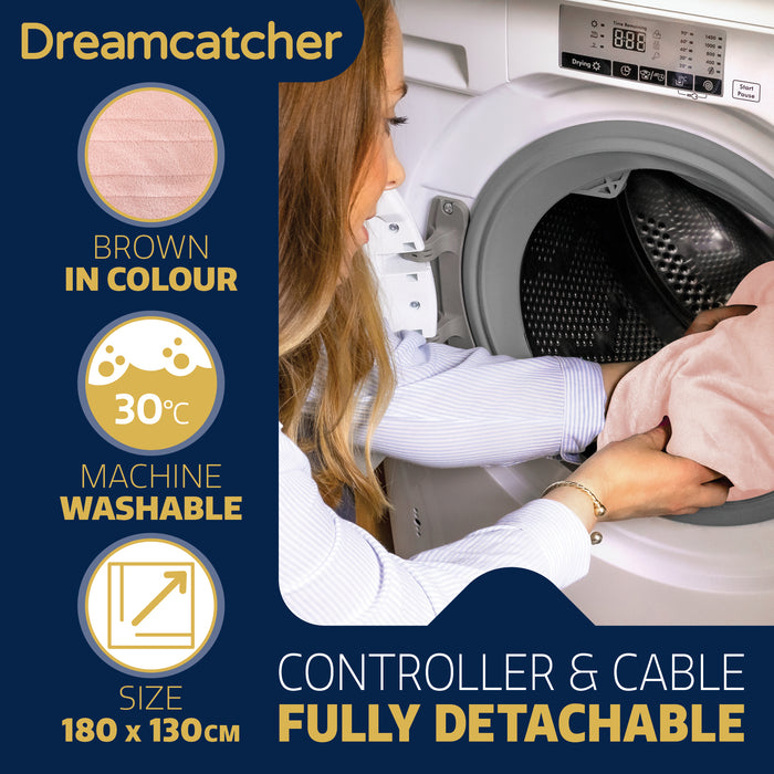 Dreamcatcher Dreamcatcher XL Electric Blanket | Pink Heated Fleece Over Throw