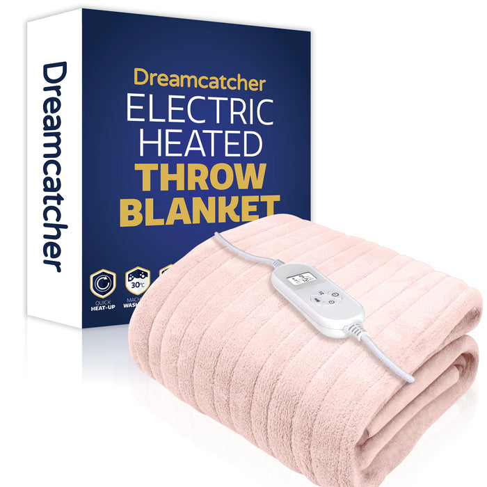 Dreamcatcher Dreamcatcher XL Electric Blanket | Pink Heated Fleece Over Throw